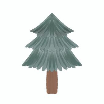 もみの木（1本） もみの木,針葉樹,冬,木,手描き,水彩,ナチュラル,シンプルのイラスト素材