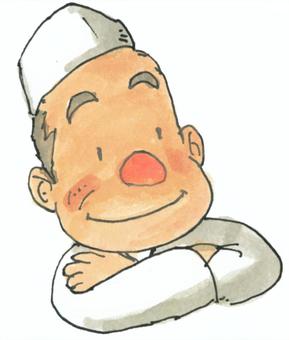市民の顔05 人,市民,顔,男,板前,ラーメン,そば,うどん,料理人のイラスト素材