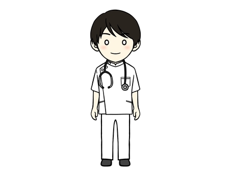 医者 男性 ケーシー白衣① 医者 男性 ケーシー白衣① 医者,医療,医療従事者のイラスト素材