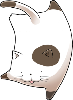 逆立ちをする三毛猫 ネコ,動物,ペット,丸い,かわいい,ゆるい,三毛猫,逆立ちのイラスト素材