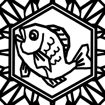 シームレスなモザイク　鯛　o  鯛,めで鯛,縁起物,魚,慶事,和風,伝統,正月,寿,引出物のイラスト素材