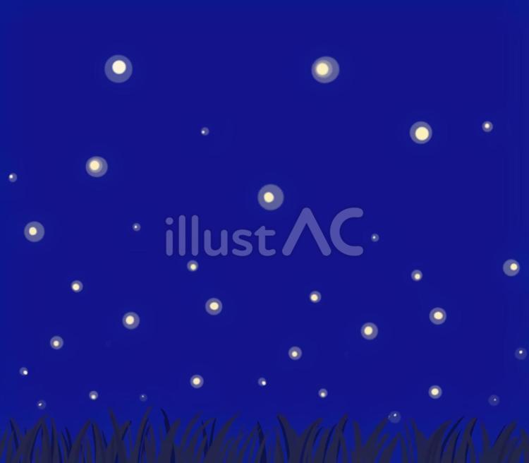 夜の蛍のひかり ほたる,夜,ひかりのイラスト素材