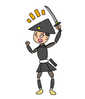 士気が高い戦国時代の足軽 足軽,侍,武士,鎧武者,戦士,兵士,日本,和風,歴史,日本史のイラスト素材