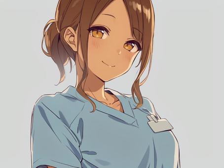 微笑む看護師のアップ