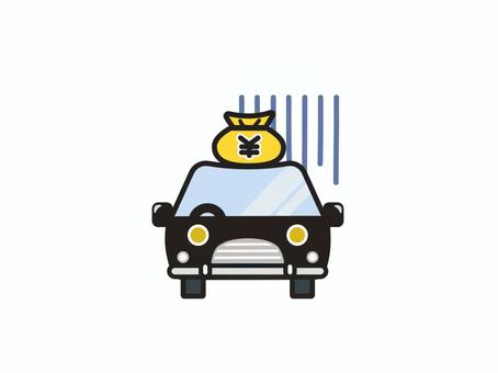 自動車にのしかかるお金　ローン・税金 車,乗用車,車両,乗り物,のしかかる,マイカー,ローン,カーローン,お金,借金のイラスト素材