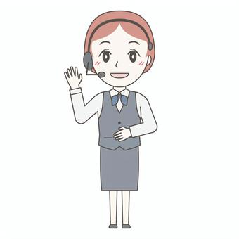 人物全身｜biz女性｜ヘッドセット 女性,ヘッドセット,インカム,プレゼン,オペレーター,コールセンター,案内,説明,窓口,相談のイラスト素材