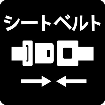 ピクトグラムシートベルト　 ピクトグラム,シートベルト,車,運転,安全,カタカナ,マークのイラスト素材
