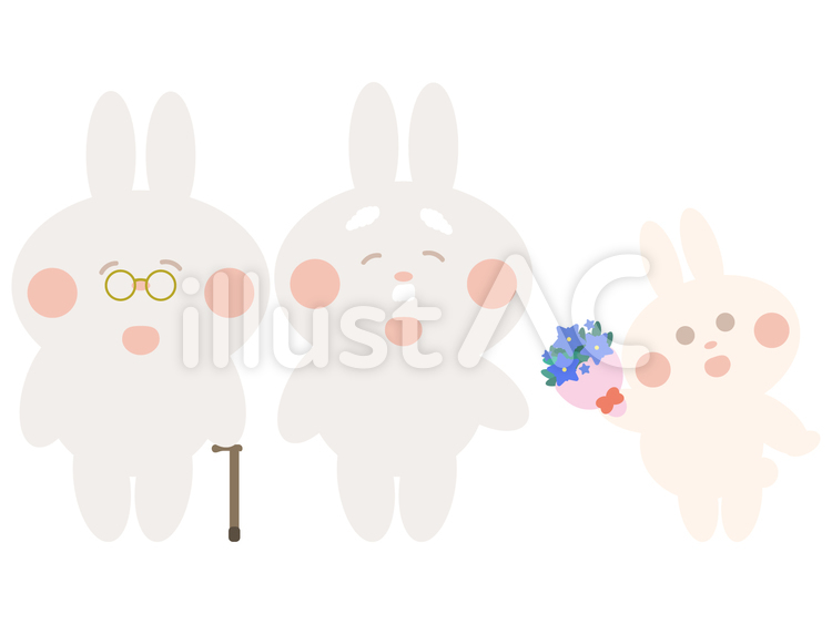 敬老の日うさぎ 敬老の日,うさぎ,シニアのイラスト素材
