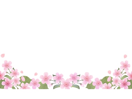 桜のフレーム(文字なし) 桜のフレーム(文字なし) フレーム,花,お花,葉っぱ,葉,植物,イラスト,デザイン,枠,飾り枠のイラスト素材