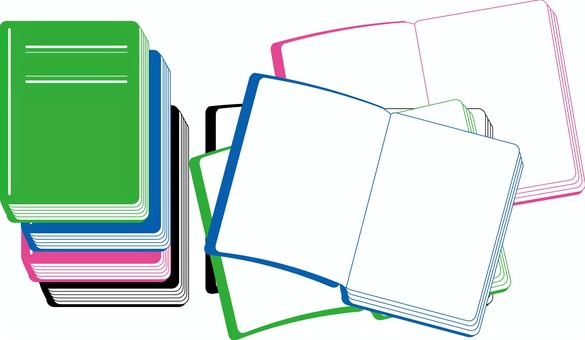 本沢山 本,開く,ページ,印刷物,冊子,表紙,デフォルメ,複数,重なるのイラスト素材