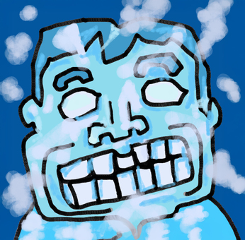 寒さが限界突破の男性