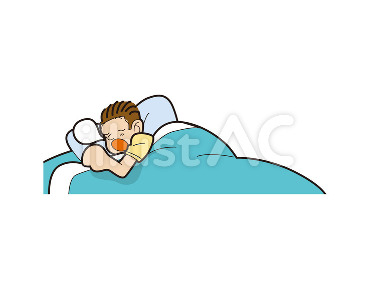 眠る 寝る,眠る,ベッドのイラスト素材
