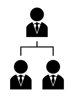 ネクタイの人物の分岐図 人物,組織,フロー,チャート,構成,チーム,グループ,アイコン,ネクタイ,スーツのイラスト素材