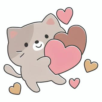 cat with heart, , JPG and PNG