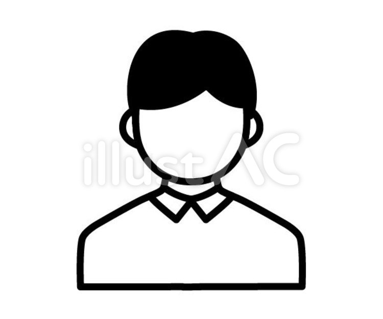 襟あり：男性1 シルエット,黒,人のイラスト素材