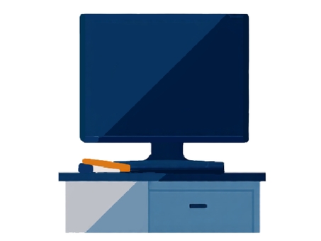 テレビ台に乗せた液晶テレビ テレビ,液晶,モニター,ディスプレイ,放送,投影,イラスト,透過,シンプル,台のイラスト素材