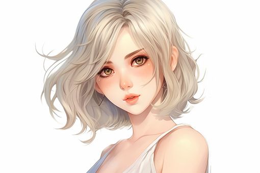 金髪のかわいい女性・イラスト 金髪のかわいい女性・イラスト 女性,金髪,ショートカットのイラスト素材