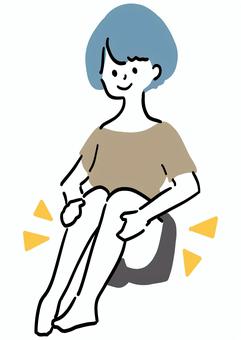 足のむくみがとれた女性 足,むくみ,ふくらはぎ,解消,すっきり,女性,シンプル,ラフタッチ,手書き風,イラストのイラスト素材