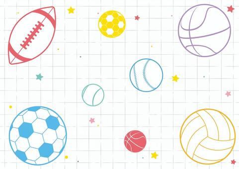 カラフルでポップなスポーツの背景素材 カラフルでポップなスポーツの背景素材 スポーツ,サッカー,バスケットボールのイラスト素材