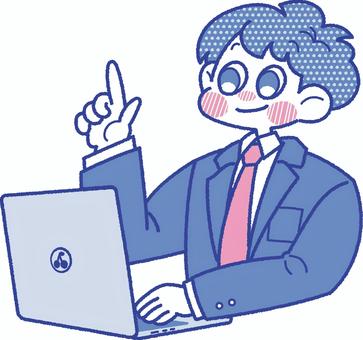 ノートパソコンを使う笑顔の男子学生 学生,パソコン,インターネット,オンライン,デジタル,中学生,高校生,男の子,人物,制服のイラスト素材