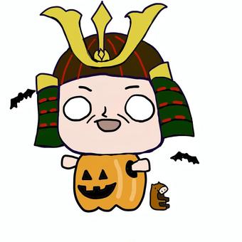 ゆるい最上義光 ハロウィンさん 山形県,江戸,戦国時代,偉人,城,線画,山形市,武将,戦国,侍のイラスト素材