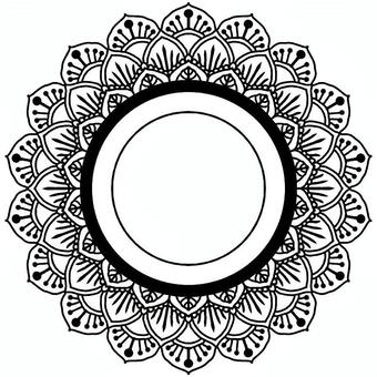 Illustration, frame, mandala, coloring picture, JPG