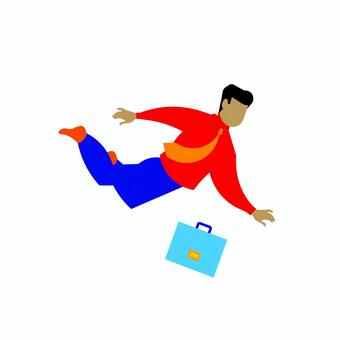 人物 027 男性,人物,転ぶ,落ちる,ビジネス,ミス,アクション,イラスト,動き,事故のイラスト素材