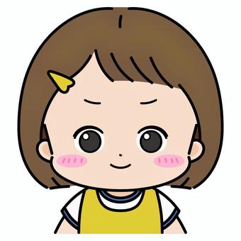 運動会で黄色のゼッケンを着る女の子 運動会,ゼッケン,ユニフォーム,アンカー,黄組,チーム,小学校,女の子,低学年,やる気のイラスト素材