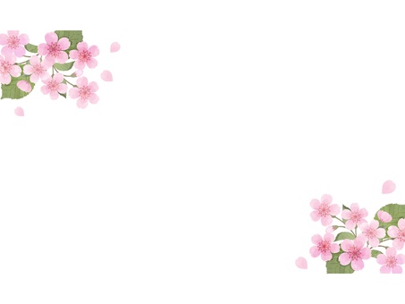 水彩風可愛い桜のフレーム(文字なし) 水彩風可愛い桜のフレーム(文字なし) フレーム,花,お花,葉っぱ,葉,植物,イラスト,デザイン,枠,飾り枠のイラスト素材