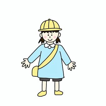 幼稚園児(女の子) 女性,人物,シンプル,幼稚園児,幼稚園,保育,保育園,子育て,女の子,こどものイラスト素材