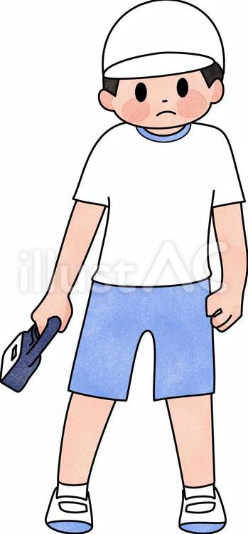 体力テストで握力測定をするこども 握力,体育測定,健康のイラスト素材