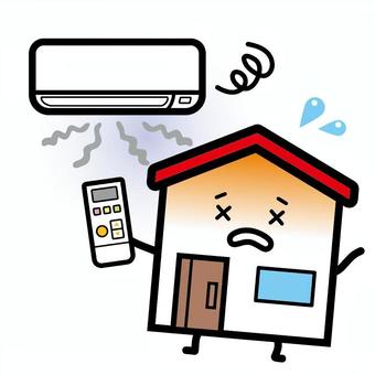 エアコン故障 エアコン,故障,暑い,家,熱中症,困る,キャラクターのイラスト素材