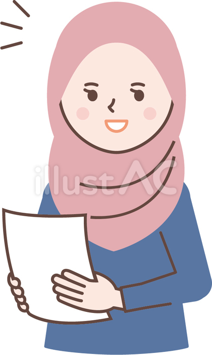 書類を持って笑顔の外国人女性