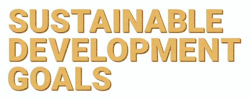 SDGs、段ボール型のタイトル  ダンボール,sdgs,段ボール,アート,図工,エコ,クラフト,アイコン,図画工作,文字のイラスト素材