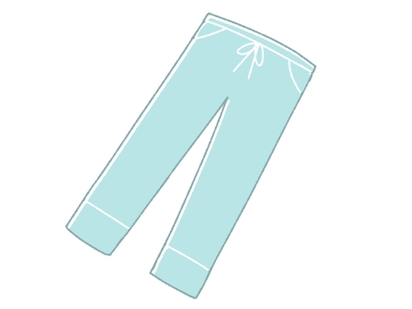 春秋パジャマ下のみ　ブルー パジャマ,寝巻き,夜間着,部屋着,服装,洋服,衣類,ルームウェア,長袖,長ズボンのイラスト素材