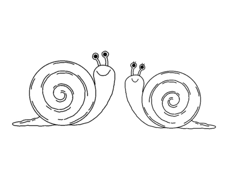 Line drawing of a snail couple, , JPG, PNG and EPS