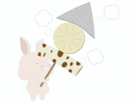 おでん_兎 おでん,うさぎ,動物,かわいい,こんにゃく,大根,ちくわ,瞑るのイラスト素材