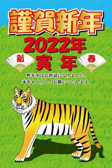 寅年年賀状2 年賀状,寅,寅年,年賀はがき,干支,十二支,謹賀新年,2022年,縞のイラスト素材