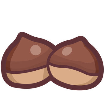 栗　　かわいいデフォルメイラスト 栗,イラスト,モンブラン,秋の味覚,栄養,秋,実,果実,蒸し栗,焼き栗のイラスト素材