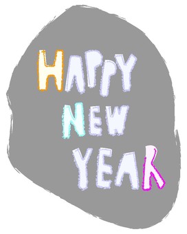 Illustration, happy new year, new year's card, hand-drawn wind, JPG, PNG and AI