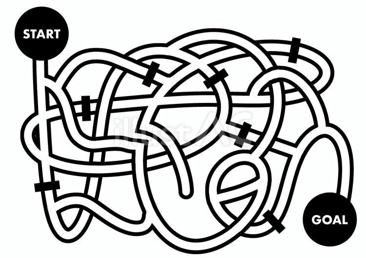 迷路2 迷路,スタート,ゴールのイラスト素材