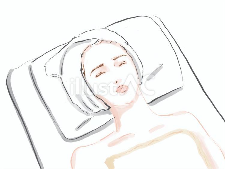 横たわる　美容施術 美容施術,エステ,ベッドのイラスト素材
