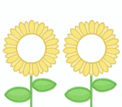 Illustration, sunflower, kembang, kuning, 