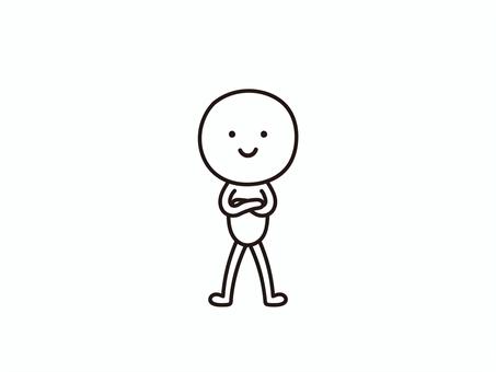 腕を組む棒人間のイラスト 腕組み,イライラ,待つ,仁王立ち,人,人物,棒人間,イラスト,ベクターのイラスト素材