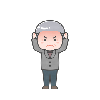 ミニ_単体_私服のシニア男性27 男性,大人,シニア,高齢者,お年寄り,中年,私服,プライベート,全身,正面のイラスト素材