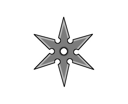 手裏剣④　アウトライン 手裏剣,武器,忍者,シンプル,挿絵,ワンポイント,あしらい,白背景,飛び道具,道具のイラスト素材
