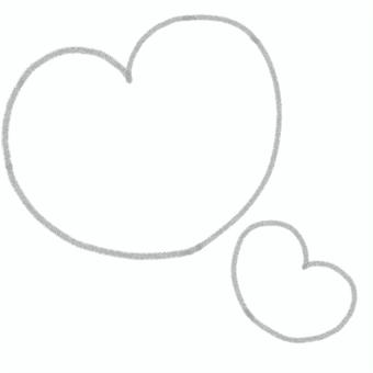 ハート白 ハート,ゆるい,手描き,フリーハンド,デフォルメ,シンプル,かわいい,手書き,ラフ,模様のイラスト素材