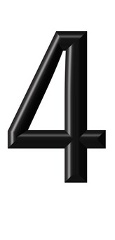 ３Dアラビア数字黒4 数字,3d,立体,黒,装飾文字,デザイン,アイコン,アラビア数字,4のイラスト素材
