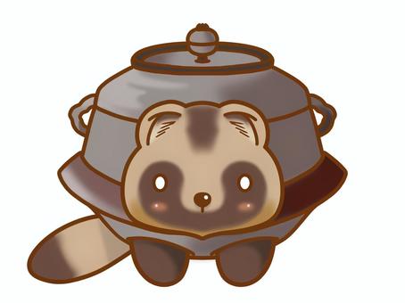 ぶんぶくプクプク ぶんぶくプクプク たぬき,茶釜,童話,昔話,動物,正面,一体化,イラストのイラスト素材