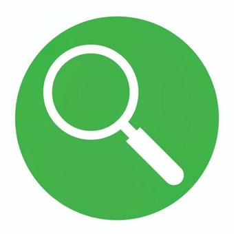 虫眼鏡アイコン丸_緑 虫眼鏡,ルーペ,レンズ,拡大,検索,アイコン,マーク,ワンポイント,ズーム,探すのイラスト素材